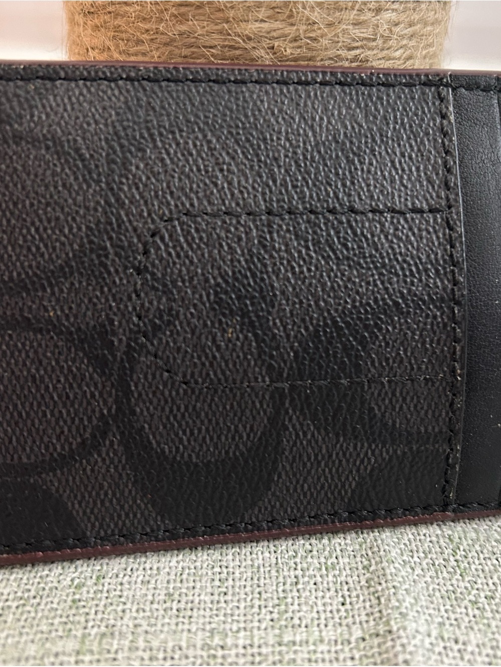 Coach Men's Black and gray Signature Card Holder